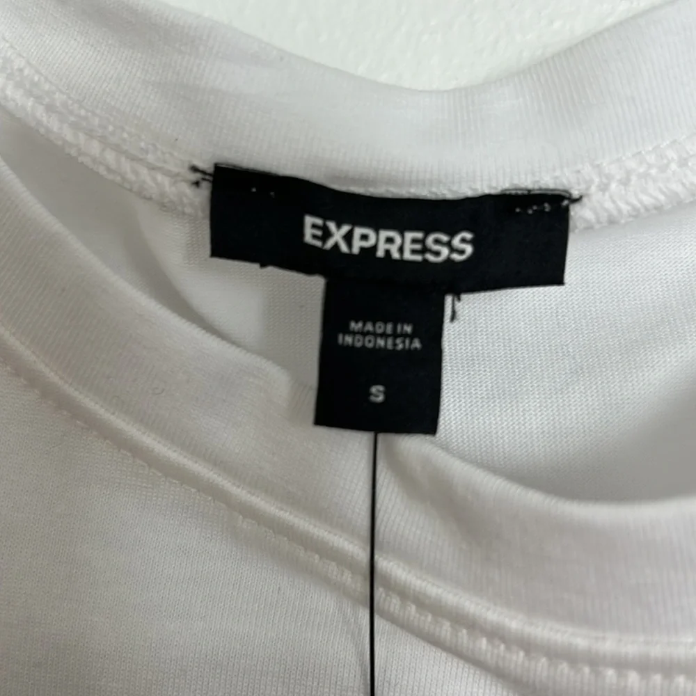 Express Crew Neck Short Sleeve Draped T-Shirt Dress - Picture 3 of 5